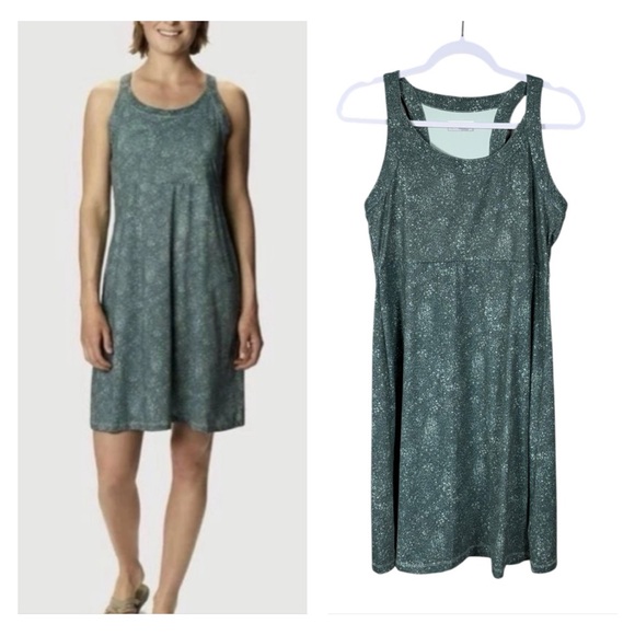 Columbia Dresses & Skirts - Columbia Green Splatter Sleeveless Cold Bay Dress Size Small UPF Outdoors Green